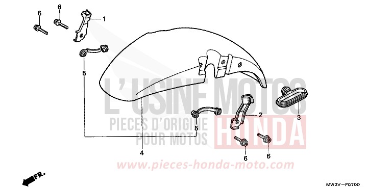 FRONT FENDER for CB Seven Fifty CANDY GLORY RED-U (R101) from 1997